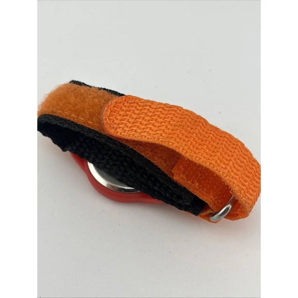 Marvel Emoji Ironman Kids Watch Time Teacher Orange/Black Nylon Band New Battery